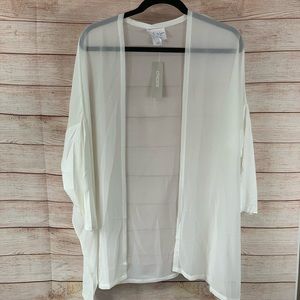 Chico's Marla Wynne Chiffon Cardigan Cloud Jacket